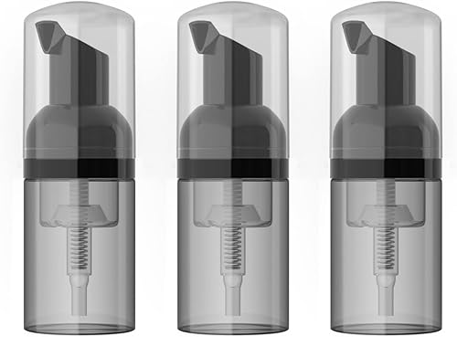 Miniatura 1 de LONGWAY 3 botellas de bomba de espuma de tamaño de viaje, mini dispensador de botellas con bomba vacía (1.0 fl oz, 1 onza líquida) (negro)