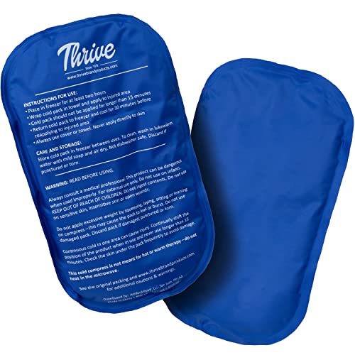 Thrive Gel Ice Packs for Injuries - Cold Packs for Back Pain & Shoulder Pain Relief, Neck, Knee & Ankle Ice Wraps, Large, Dark Blue, 2 Count