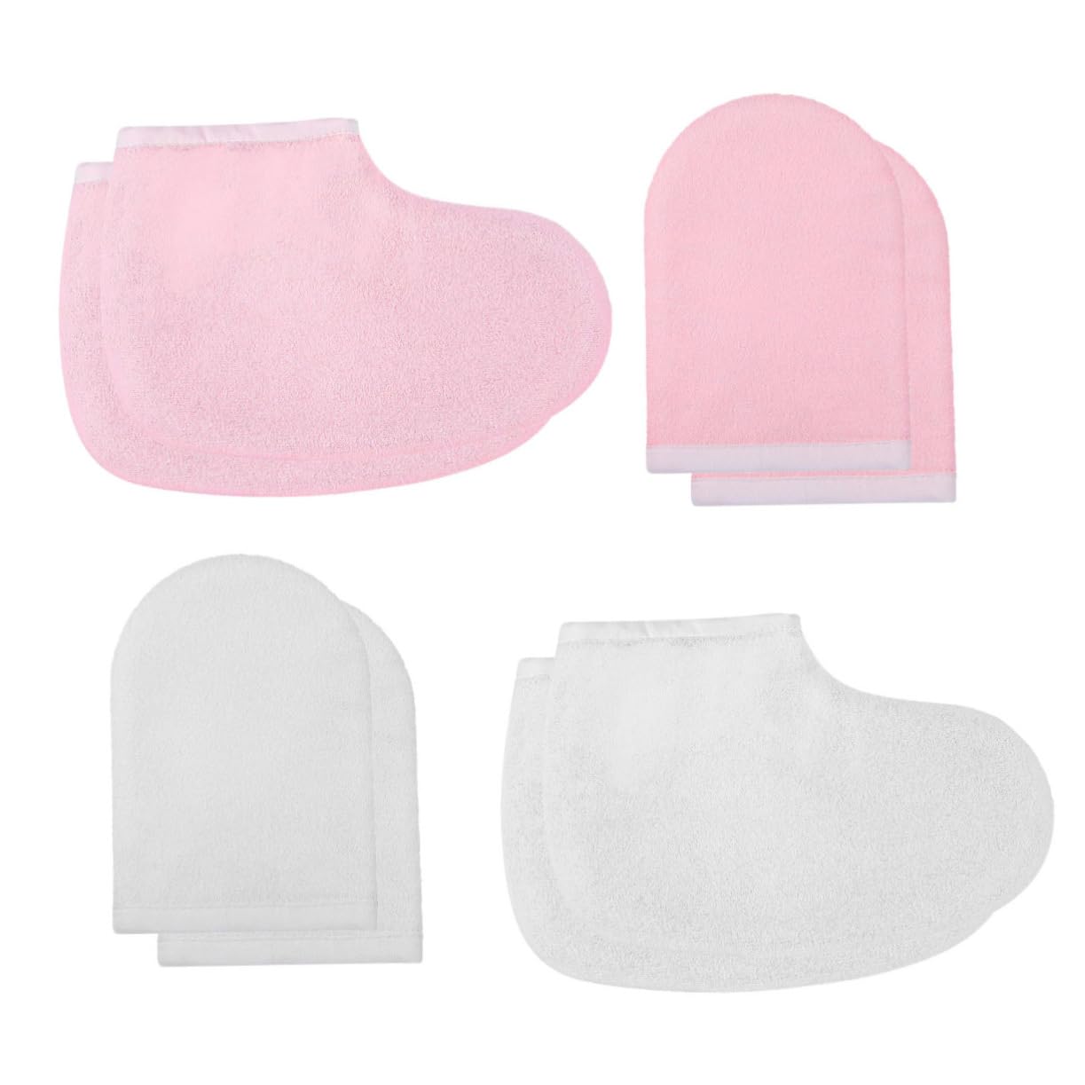 FOMIYES 4 Pares Guantes De La Mano Guantes De Baño De Cera Guantes y Patucos De Parafina Guantes De Belleza Cubierta De Pie De Belleza Espesar Producto