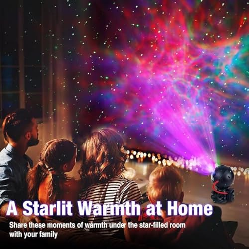 Image of One94Store Astronaut Galaxy Projector Star Night Light - 360 Rotating LED Nebula Lamp with Remote, Timer & Adjustable Head for Kids Room, Bedroom, Home & Party Decor (Guitar Astronaut, Black)