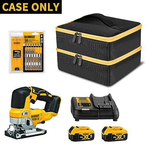 Tool Bag Compatible with DEWALT 20V MAX XR for Jig Saw DCS334B, Storage Carrying Holder Organizer Fits for Dewalt 20v Max Battery, for JigSaw Blades, Charger and Other Accessories (Box Only) - Thumbnail 2