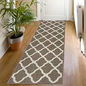 SHACOS Washable Runner Rug 20″x59″ Non Slip Rubber Backing Long Door Mats Entryway Rug Runner Floor Carpet Runners for Home Garage Kitchen Laundry, Brown