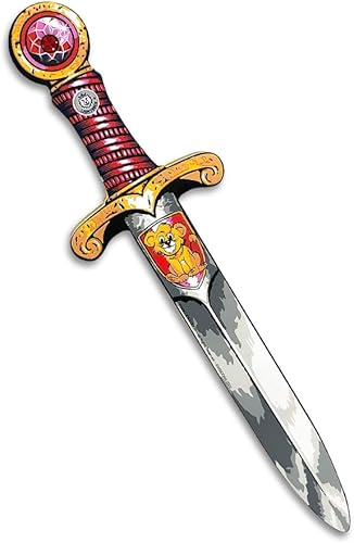 Liontouch - Mini espada de juguete de espuma de león, color rojo  para niños pequeños de 3 a 6 años - 13.8 pulgadas  Daga de bolsillo medieval con