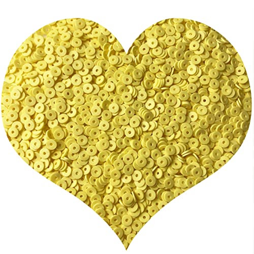 Xinhongo 2000pcs Yellow Clay Flat Beads for Jewelry Making - Earring, Bracelet, Necklace