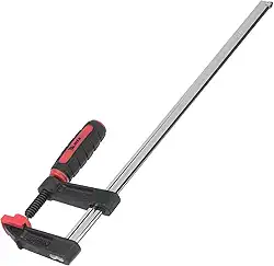 MTX Grampo Para Carpinteiro Tipo Sargento 300 × 50 × 370 Mm – Corpo Em Aço Carbono, Cabo Emborrachado, Mordentes Antimarca, Aperto Ajustável