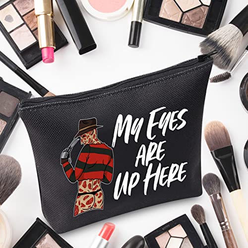 WZMPA Horror Movie Cosmetic Makeup Bag Horror Movie Inspired Gift My Eyes Are Up Here Zipper Pouch Bag For Women Girls (Eyes Up Here) - Image 3