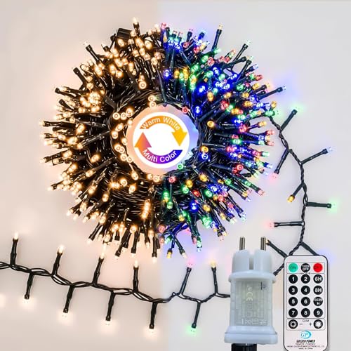 Gresonic 300 LEDs-Cluster-Lichterkette-Strombetrieb, Lichterketten 6...