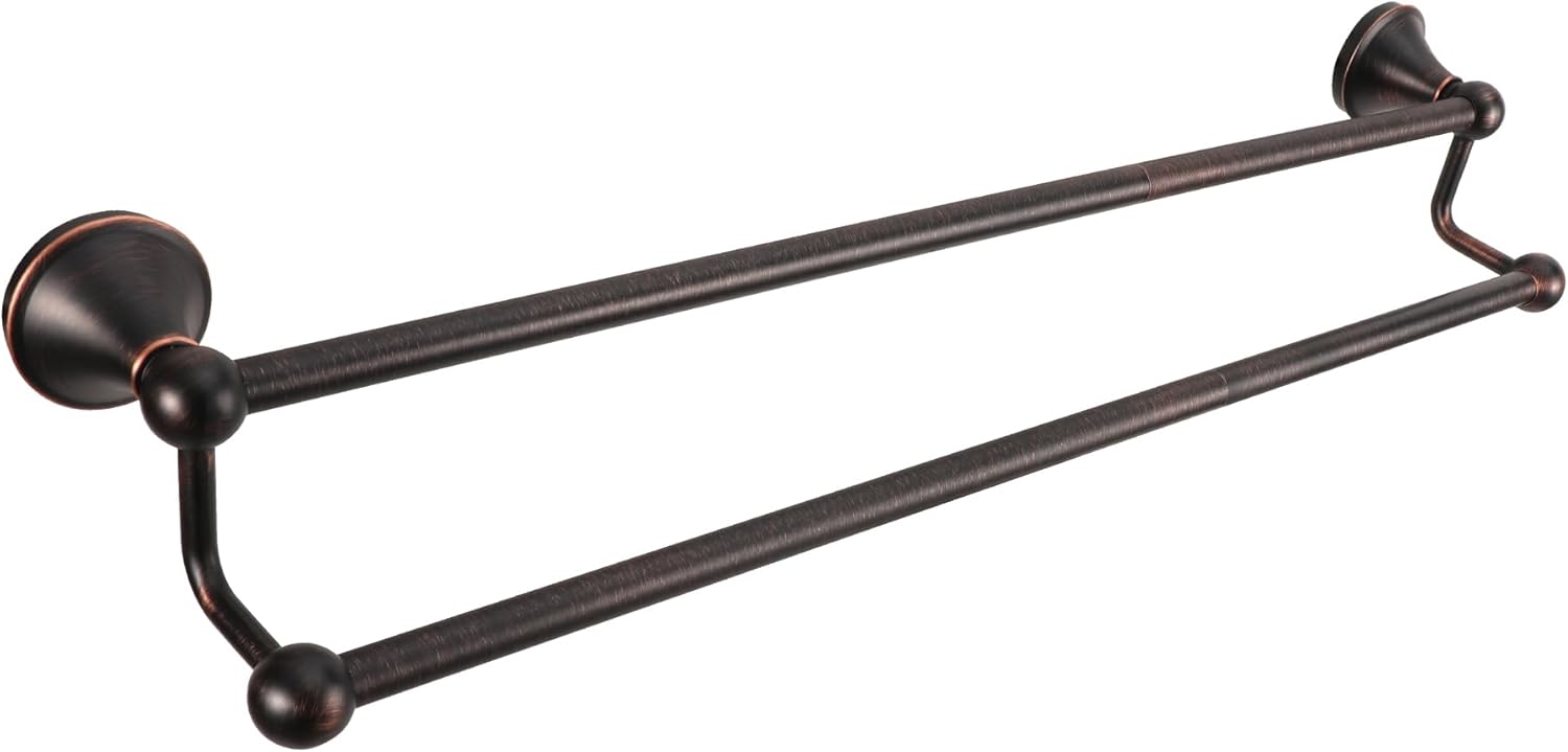 #304 Stainless Steel Double Towel Bar,Optional Different Length to installate (Oil Rubber Bronze, Double Towel bar)