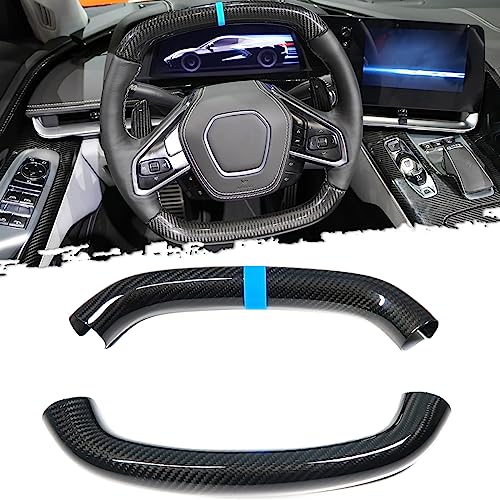 Corvette C8 Blue Carbon Steering Cover