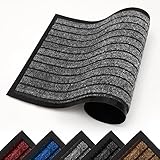 Hafaa Door Mat Indoor & Outdoor Grey 80x150 cm Non Slip Washable Doormat Dirt Trapper Water Absorbent Rubber Mat Heavy Duty Floor Mats - Image 1