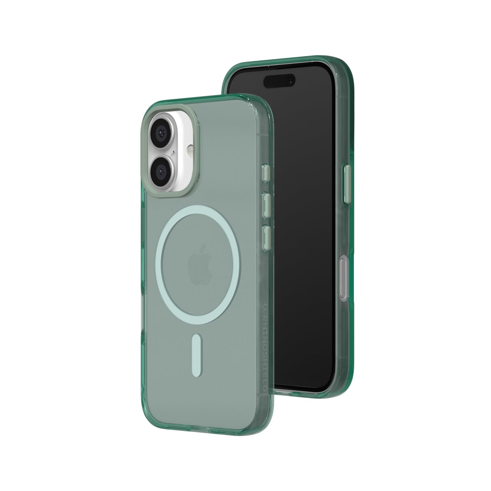 RHINOSHIELDJellyTint Transparent Protective Case Compatible with MagSafe for [iPhone 16] | Superior Magnetic Force, Scratch Resistant, Shockproof, Camera Control Cutout Design - Moody Green