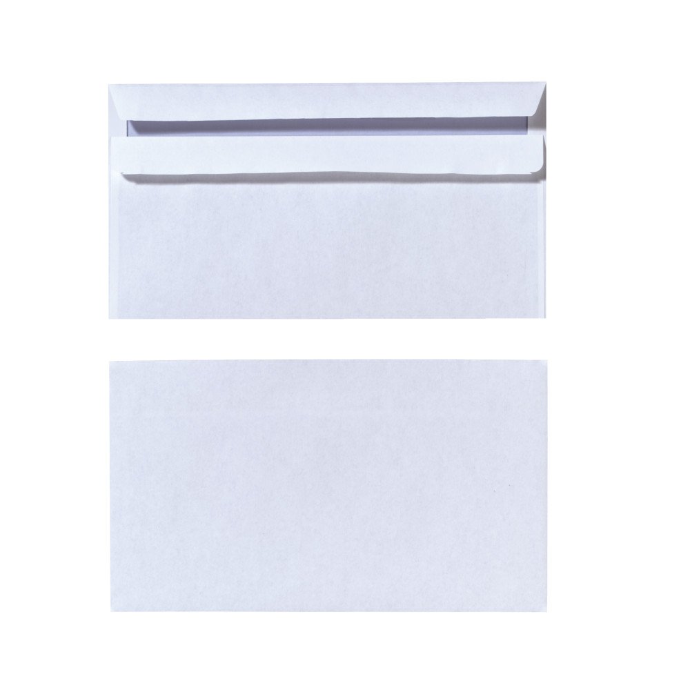 Herlitz Briefumschlag DIN Lang Selbstklebend, 2000 Stück mit Innendruck in Folienpackung, eingeschweißt, weiß (ohne Fenster)