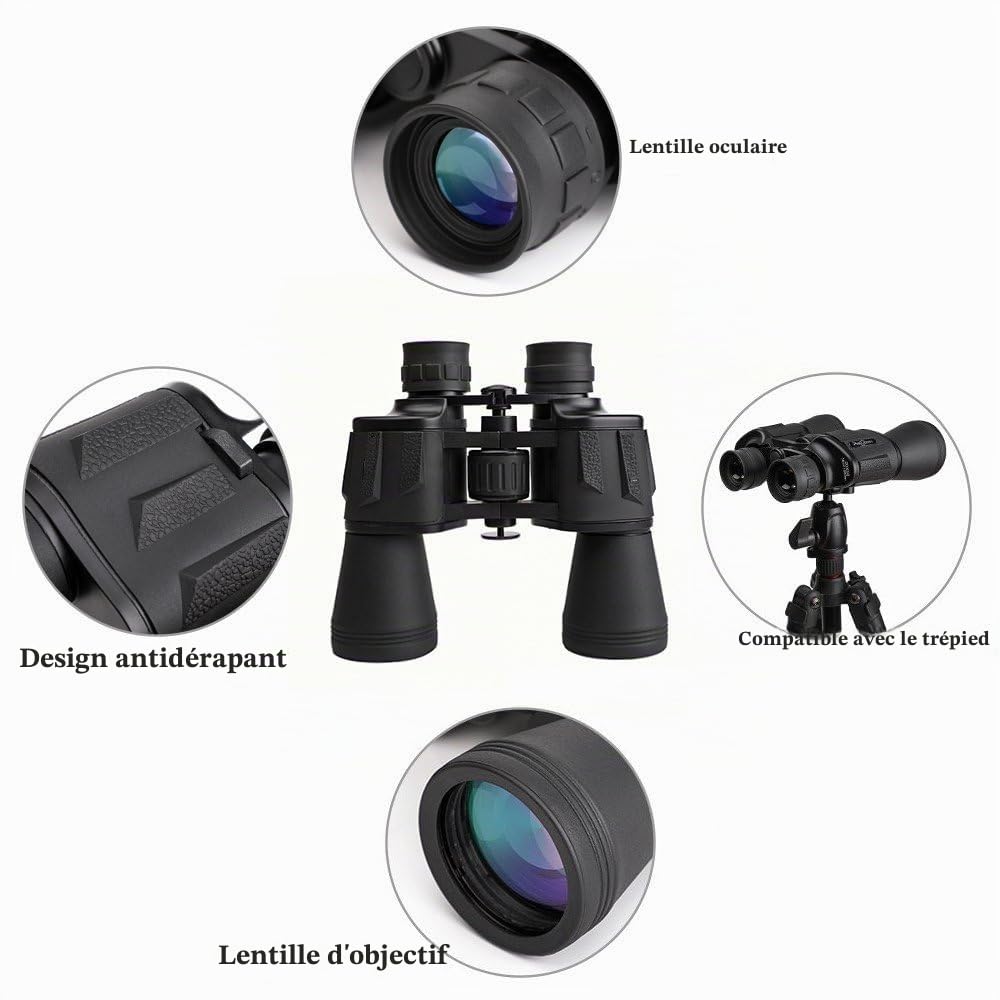 INF Jumelles étanches compactes 7X 50, jumelles avec prisme BaK-4 et revêtement multicouche, grossissement 7x, objectif 50 mm