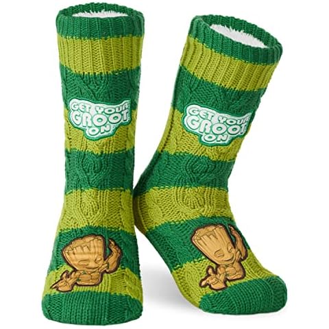 Marvel Kuschelsocken Herren Avengers Winter Socken Jungen Teenager Anti-Rutsch (Grün) Cover