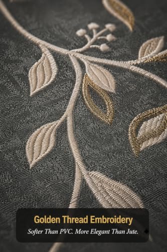 Image of Premium Embroidered Dining Table Runner 6 Seater | Washable Heat Resistant Fabric | Cotton-Silk Blend | Fits 4 & 8 Seater Dining Table | Centre Table Decor | 13 x 72 Inch | Olive-Grey