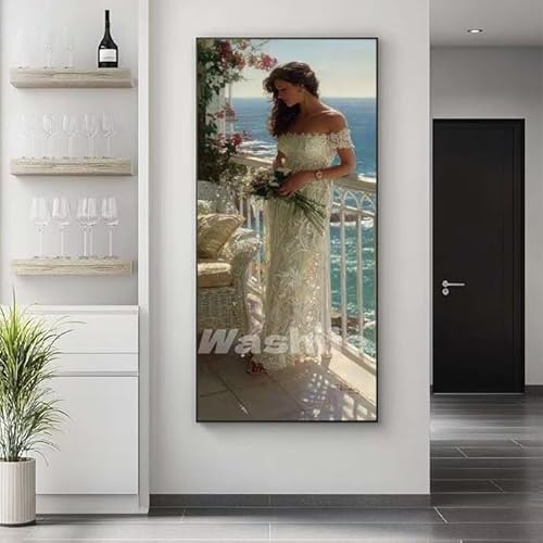 �������G �v�����Z�X ���e �����h��G �L�b�g DIY ��l ���S�Ҍ��� �f�W�^�����G ��h�� �����L�b�g�ɂ��G�� Paint By Numbers �A�N�����y�C���g ���ʉ� �����Ńy�C���g �z�[�� �I�t�B�X���� �M�t�g 50x100 cm, �t���[����