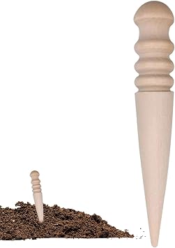 Dibber Garden Tool - Made of Natural Wood | Beech Wood Handheld Seedling Dibber Tool | Easy Transplanting Sowing Seeds Seedlings Bulbs | Garden Hand Dibbers for Gardeners