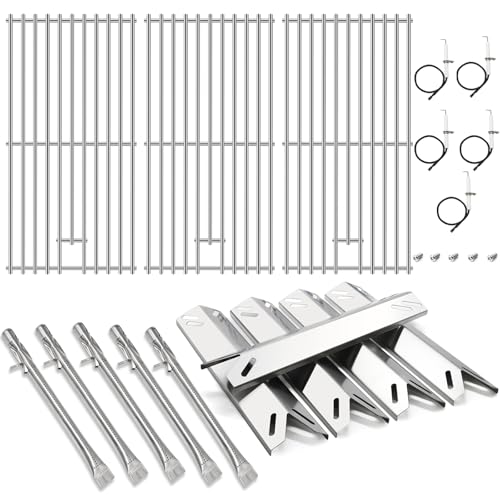 Hiorucet Grill Parts for Cuisinart Grill Parts GAS9556AS GAS9556ASO, Grill Grate Burner Tube Heat Plate for Cuisinart GAS9556AS Parts, Cuisinart Grill Replacement Parts, Cuisinart GAS9556AS Grates