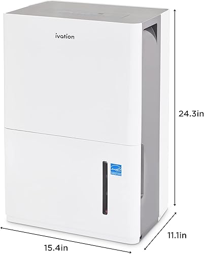 Miniatura 8 de Ivation 4,500 Sq. Ft Energy Star Dehumidifier, Large Capacity Compressor De-humidifier for Extra Big Rooms and Basements w Continuous Drain Hose