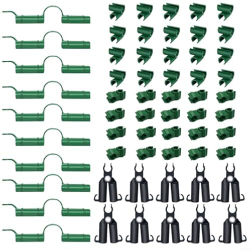 CWOQOCW Set di 60 connettori per traliccio per piante, connettore per telaio di supporto per piante, 11 mm, clip per serra da giardino, set di accessori per la costruzione