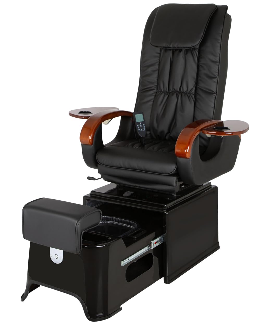 Pibbs PS42 Plumb-Free Fiberglass Pedicure Spa, Footsie Bath, Full Roller Massage, Reclining Back, Liners, Adjustable Footrest & Manicure Trays, No
