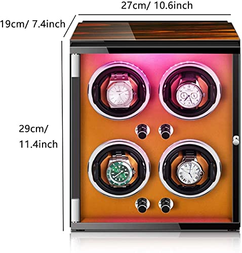 Caja bobinadora para 4 relojes automáticos con motor silencioso y luces 7