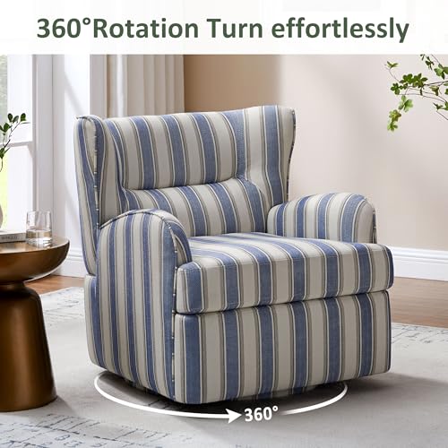 VANOMi Swivel Accent Chair,Modern 31.50" Upholstered Armchair, Comfy Boucle Accent Chair for Living Room,Bedroom, Corner, Reading Nook (Navy Linen) - Image 5