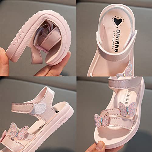 Kids Girls Crystal Butterfly Sandals Summer Princess Lightweight Soft Sole Open Toe Rhinestone Girls Casual Sandals3
