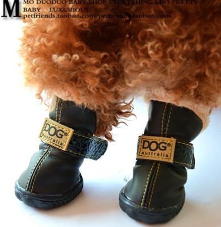 Colorfulhouse Dog Australia Winter Warm Dog Boots 4 Pcs (Black, 1)