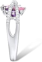 Vista 3 de Santuzza Anillo giratorio de plata de ley 925 Anillos de circonita cúbica blanca