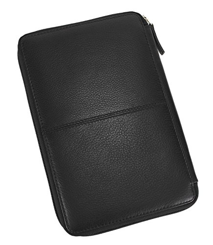 Image of HORNBULL Black Leather Travel Document Holder | Leather Passport Holder | Travel Organiser