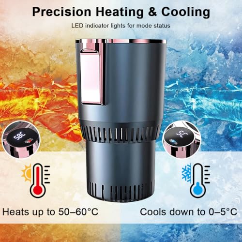 Image of STHIRA 1 Pack Smart Car Heater and Cooler Cup Car Hot and Cold Cup Holder with Fast Heating and Cooling for Travel and Daily Use
