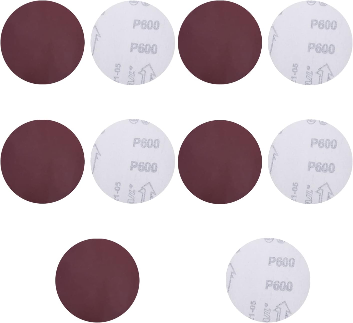 Auniwaig 50PCS 600 Grit 4 Inch 100mm Dia Hook and Loop Sanding Disc No Hole Orbital Sandpaper with Tack Cloth,Aluminum Oxide Round Flocking Sandpaper
