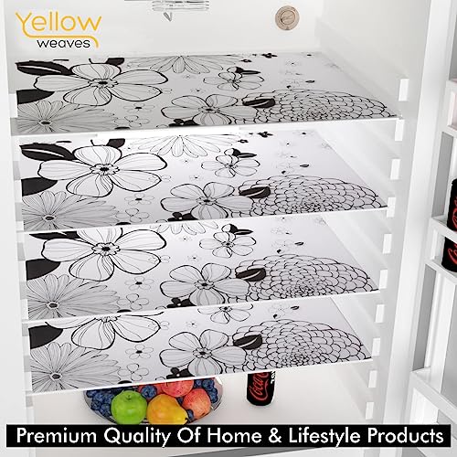 Image of Yellow Weaves Combo of Fridge Top Cover,2 Fridge Handle Covers 4 Fridge Mats (Multi Color, 7 Piece Set)