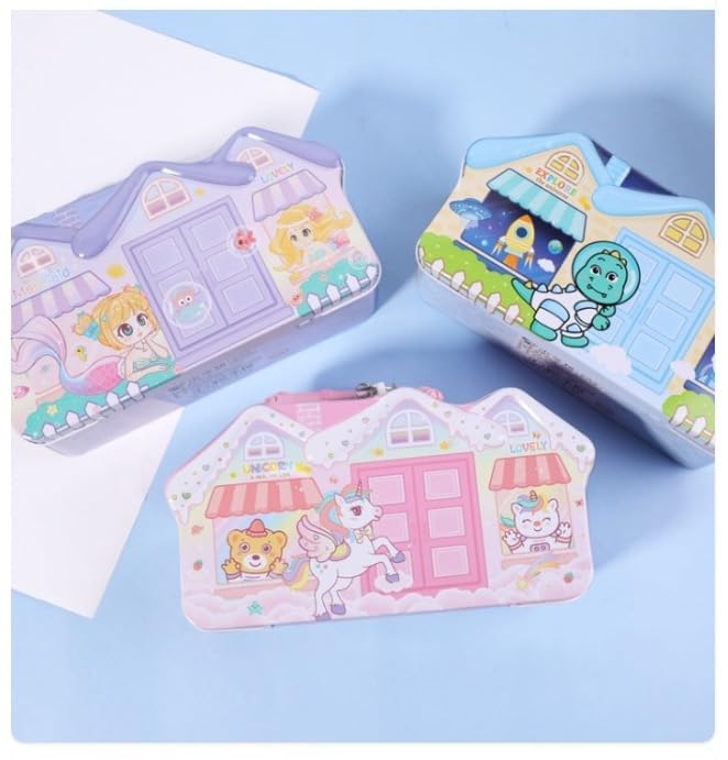 Image of Sajani Cute Cartoon Creative Portable Piggy Bank, Money Saving Box with Combination Lock, Mini Coin Bank Gifts for Boys and Girls, Best Return Gifts for Kids (Pack of 1) (Big House)