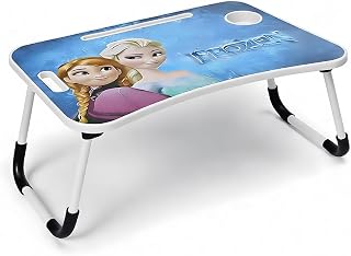 Foldable Laptop Table for Bed with Cup Holder & Mobile Slot | Portable Study Table for Sofa, Work from Home Desk, MDF Top Price In India