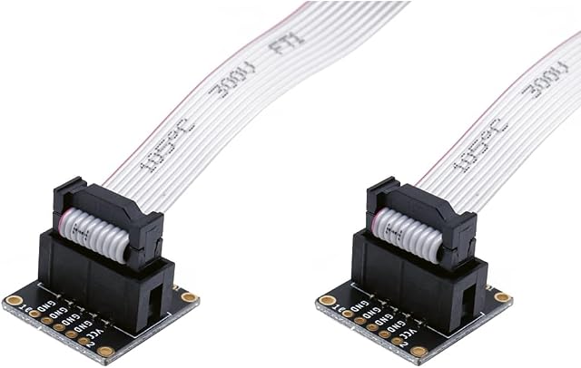 Treadax 2 pezzi JTAG Breakout Board Adapter Converter SWD Breakout Jtag Debug Board con 2 file 1,27 mm Passo 10 pin Connettore IDC femmina a femmina Cavo jumper 200 mm per J-Link