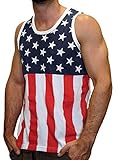 Licensed Mart Men's American Flag Stripes and Stars Tank Top Shirt TAF05 L