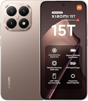 XIAOMI 15T Smartphone 12 + 256 GB Mobile Phone with Android 6.83 Inch 120 Hz Eye-Friendly Display MediaTek Dimensity 8400-Ultra 50MP Leica Summilux Lens 5500 mAh Rose Gold