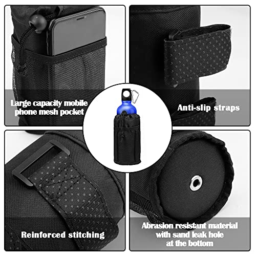 HMIEPRS 2Pcs Bike Water Bottle Holder Bags, Insulated Bicycle Cup Holder with Mesh Phone Pockets - Image 3