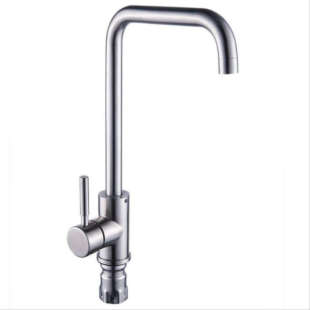 ZYCHSJXA Kitchen Sink Mixer Taps Single Lever Handle Swivel Spout Tap Faucet Brushed A