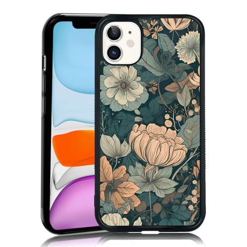 MMYAJT Muted Vintage Floral Phone Case Fit for iPhone 11 — Shockproof Designed Bohemian Aesthetic Phone Case Cover for Boy Girl Men Women by MMYAJT - Used condition - US$11.16