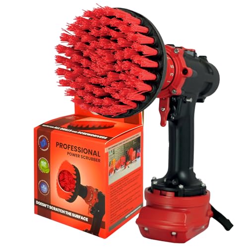 Kornely Brosse de Perceuse Premium – Dure 13 cm Rouge | Brosse de Nettoyage Anti-Rayures pour Brique, Dalles terrasse, Lames Bois, Outils Jardin, Jantes, Piscine et Coques Bateau