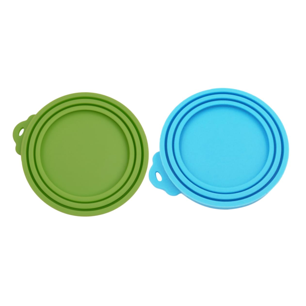 Garneck 2Pcs Silicone Can Cover for Pet Food Storage Three Layer Sealed Lids Light Blue Green Easy Off Keep Cat Food Fresh and Prevent Spills