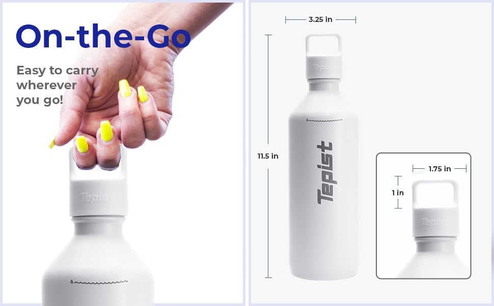 ThirtyO 30oz Stainless Steel Bottle Compatible with Sodastream Machines | Powder Coated White | Vacuum Sealed | Double Walled | Leak-Proof | Easy to Carry | Reusable Bottle - Image 5