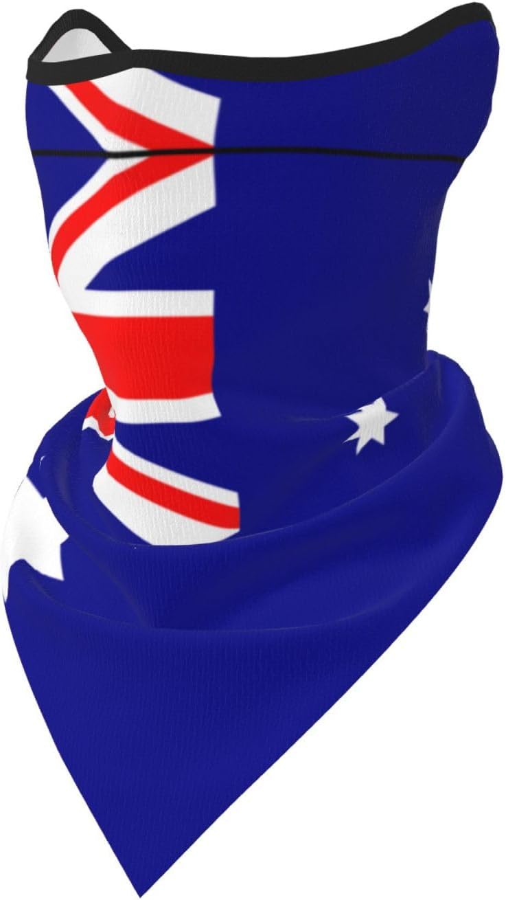 Protection Neck Gaiter Face Cover Australian flag Balaclava Scarf Mask, Windproof Breathable Sun Shield for Men Women, Skiing Hiking Cycling Outdoor Sports