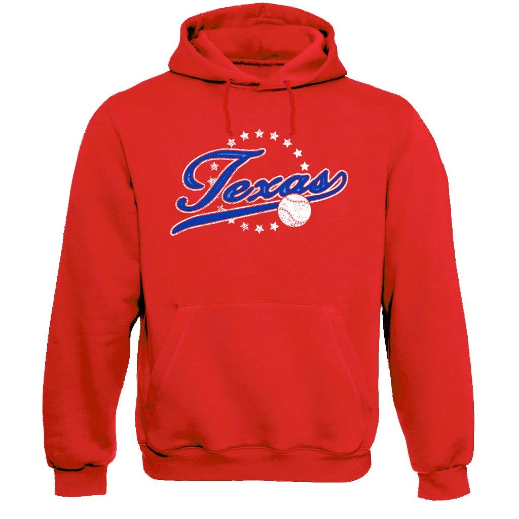 Pro Baseball Vintage Team Men's Retro Fan Apparel, Texas - Red Hoodie, XX-L — image 1