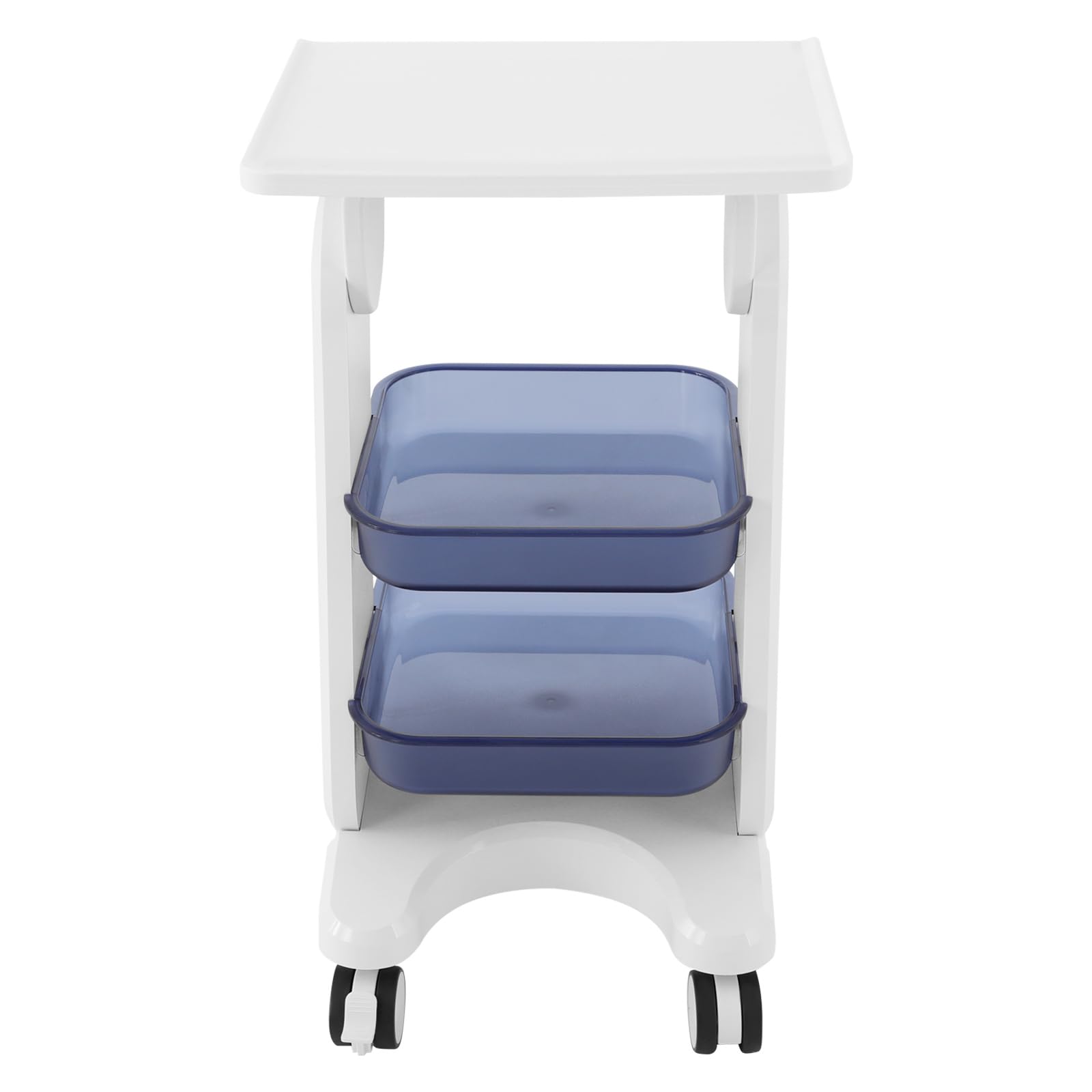 Carrello medico a 3 piani con 2 pallet, carrello da laboratorio con 4 ruote, fino a 60 kg, piano di lavoro 49 x 44 cm, multifunzione per laboratorio, clinica, ospedale, salone, bianco
