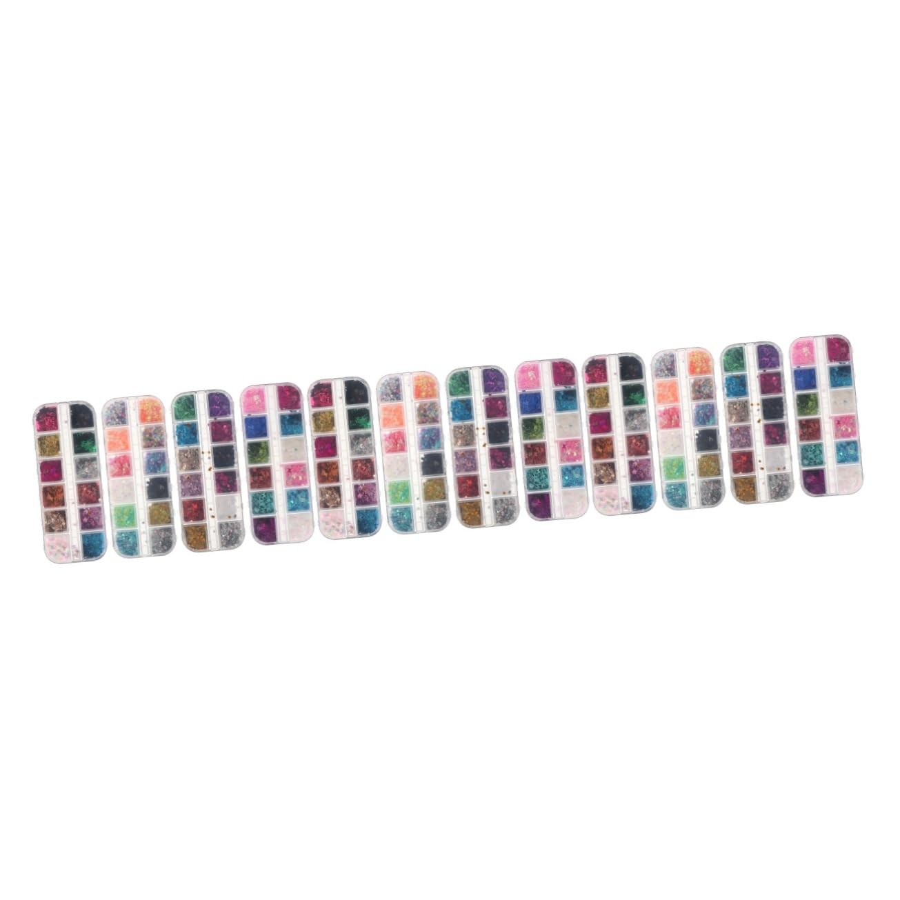 FRCOLOR 12 scatole trucco occhi nail art paillettes adesivi adesivi per unghie vernice da parete Starter acrilico glitter oro smalto fai da te per bambini pennello decorativo per ragazze rotondo