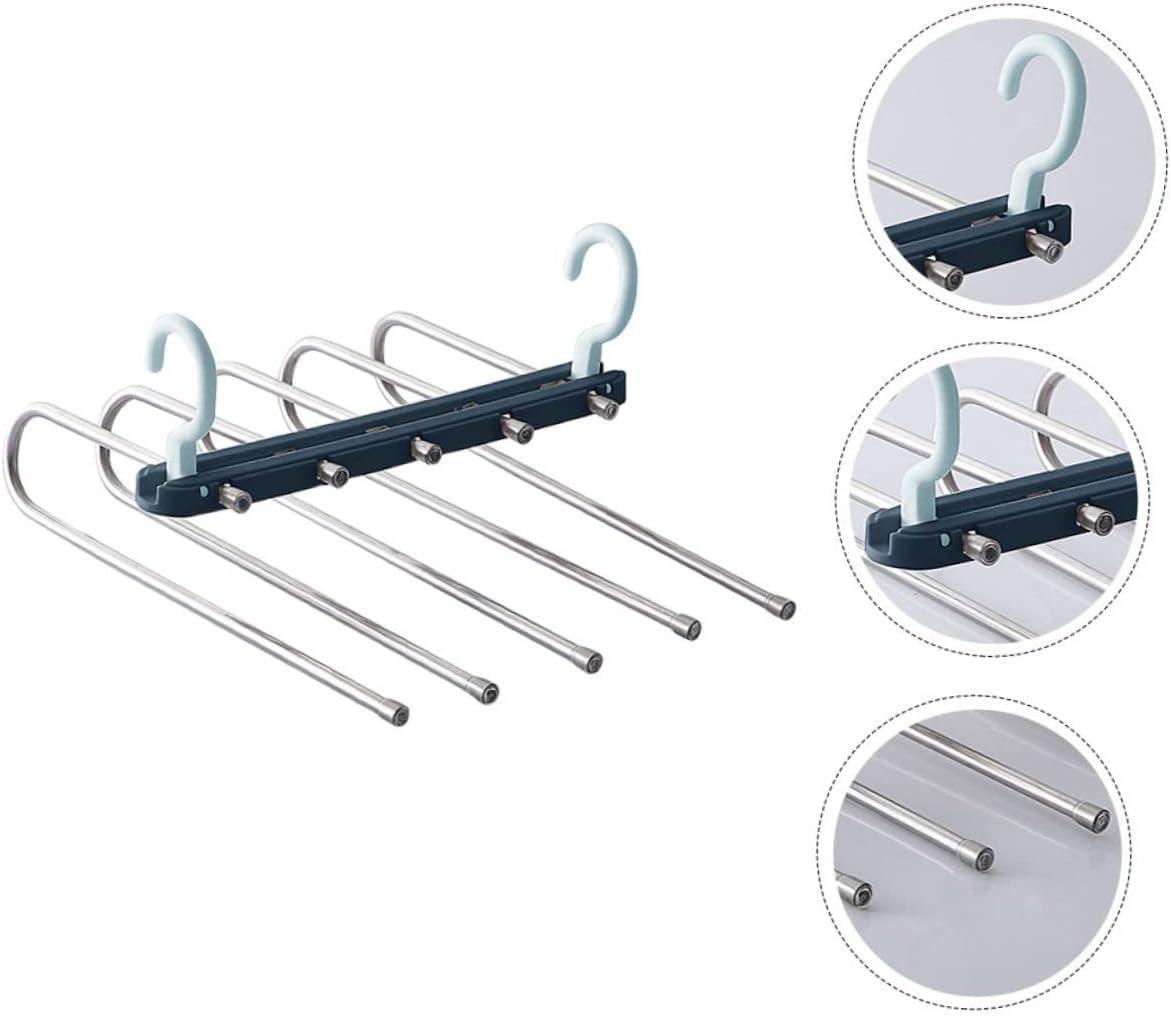 KOMBIUDA 1Pc Multi Layer Pants Organizer Space Saving Clothes Hanger for Closet Storage Creative Design for Trousers Scarves and More